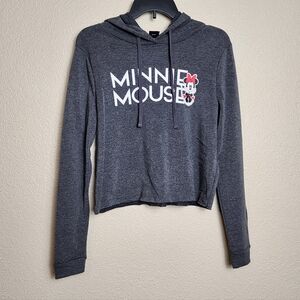 Disney Minnie Mouse Cropped Hoodie Junior's Small New